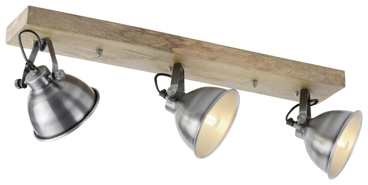 Just Light Spot Samia Echtholz Metall B/H/L: ca. 24x25x74 cm E14 3 Brennstellen