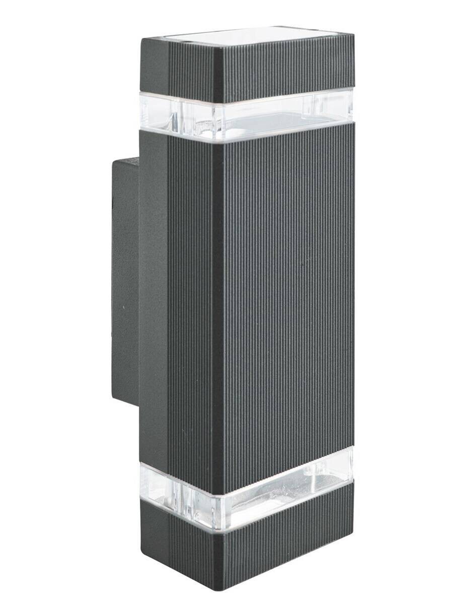 Wandaußenleuchte klar schwarz B/H/T: ca. 11x24x11 cm