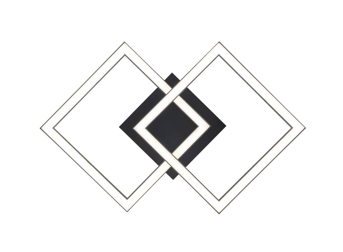 Deckenleuchte schwarz Kunststoff B/H/L: ca. 33x7x53 cm