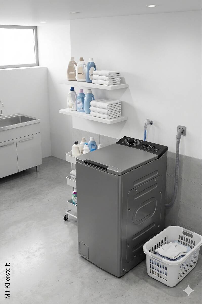 POCOline Toplader-Waschmaschine TLWV75ASI13 silber B/H/T: ca. 40x87,5x61 cm ca. 75 kg