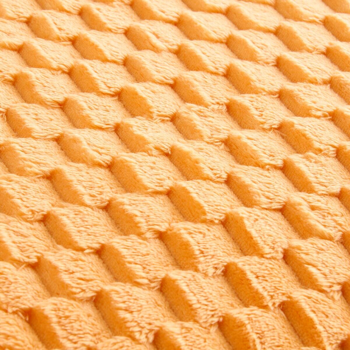 Wohndecke Wabe orange Polyester B/L: ca. 150x200 cm