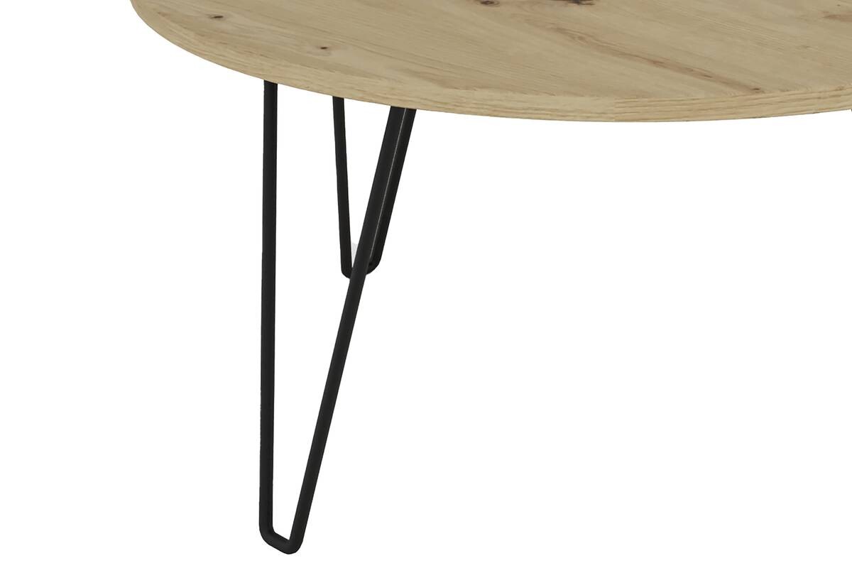 byLIVING Couchtisch FLAIR Eiche schwarz Holzwerkstoff Metall