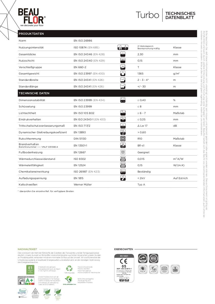 Vinylboden Turbo schwarz Eiche B: ca. 400 cm pro m²