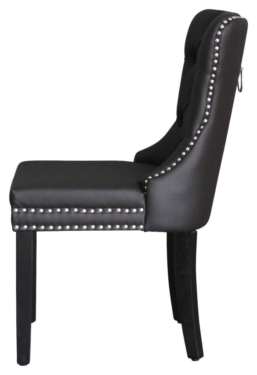 Stuhl DOMINO, 2er-Set schwarz braun Kunstleder B/H/T: ca. 48,5x93x61 cm