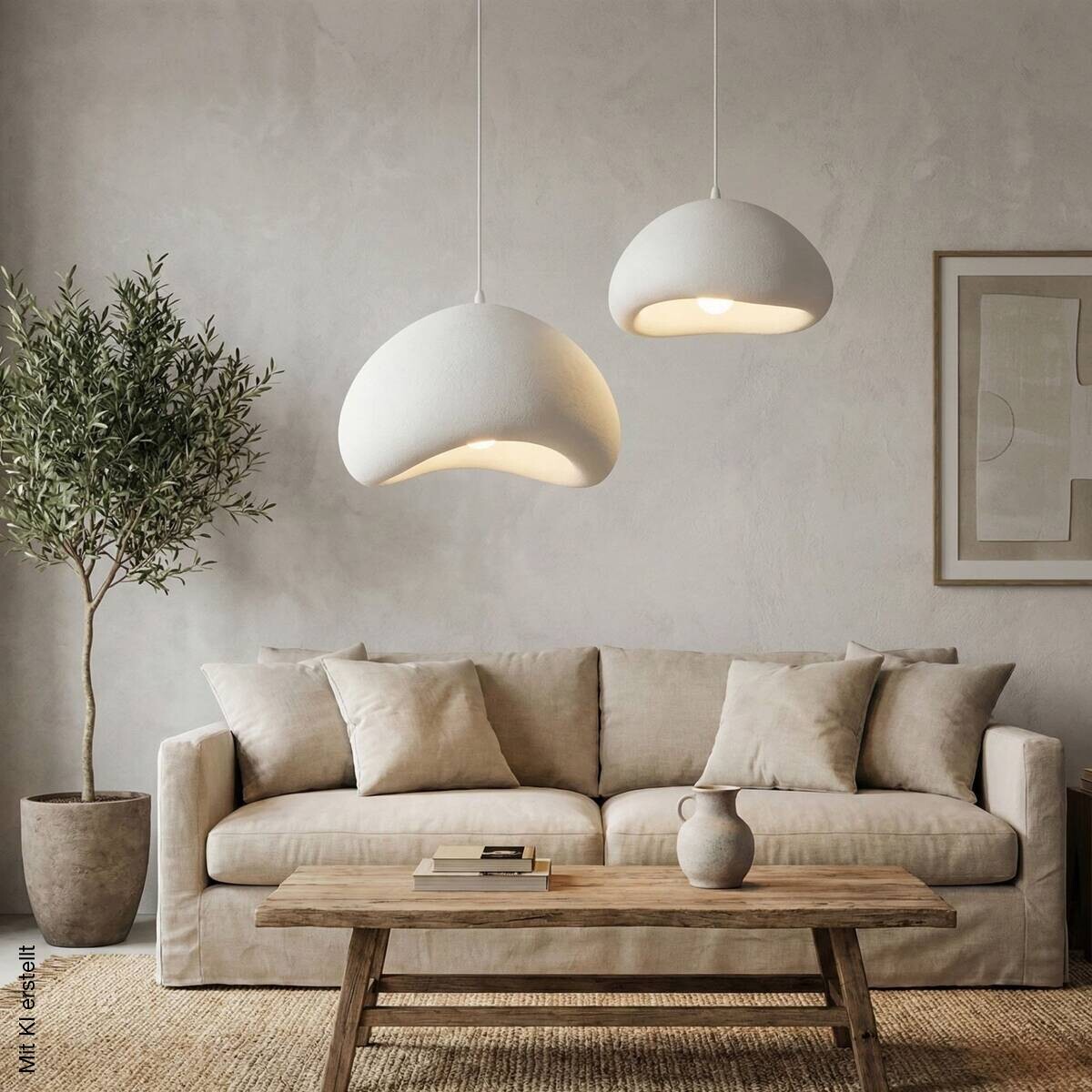 Opviq Pendelleuchte weiß B/H/T: ca. 89x116x89 cm E27 2 Brennstellen