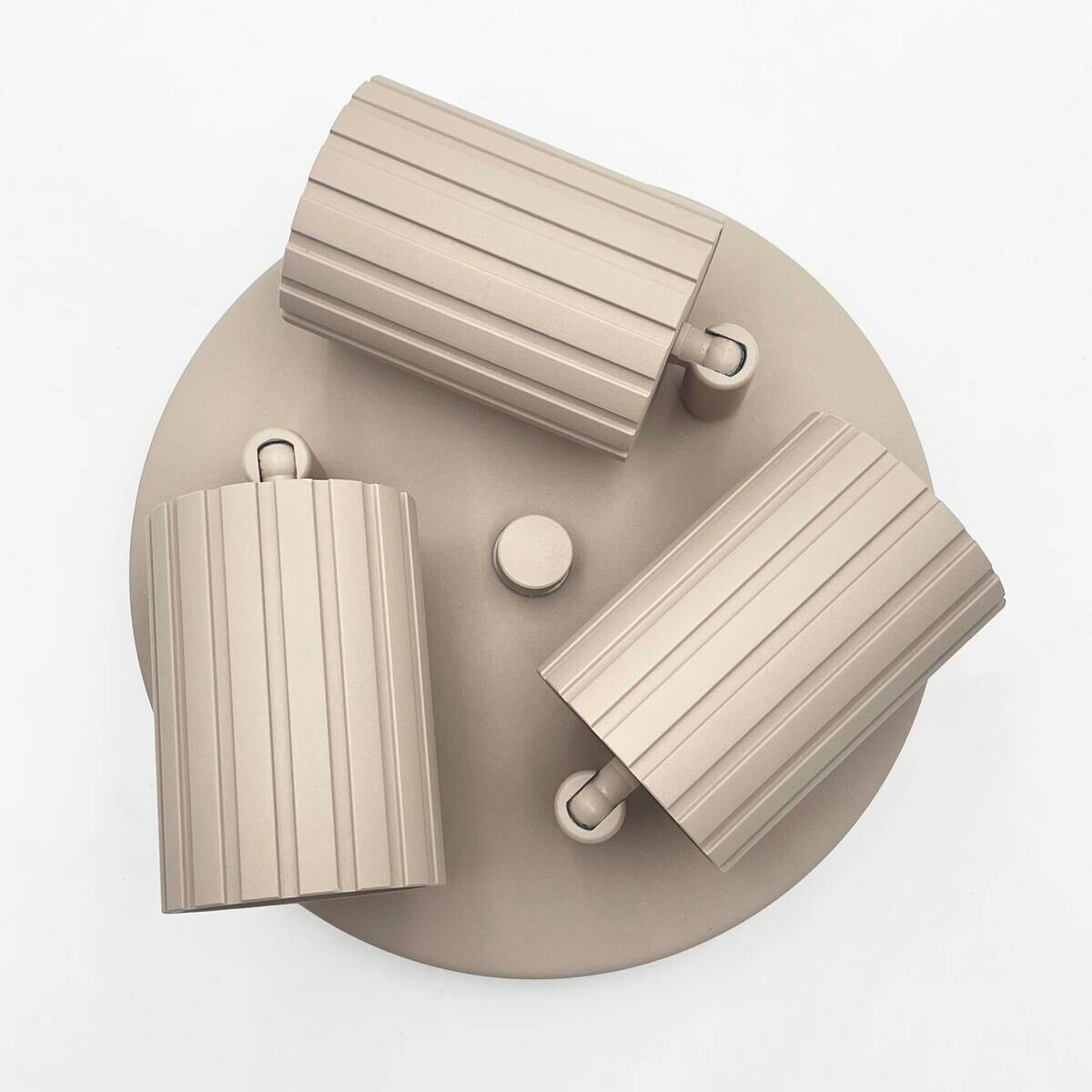 Lamkur Strahler Prisma beige Stahl B/H/L: ca. 18x19,5x18 cm 3 Brennstellen