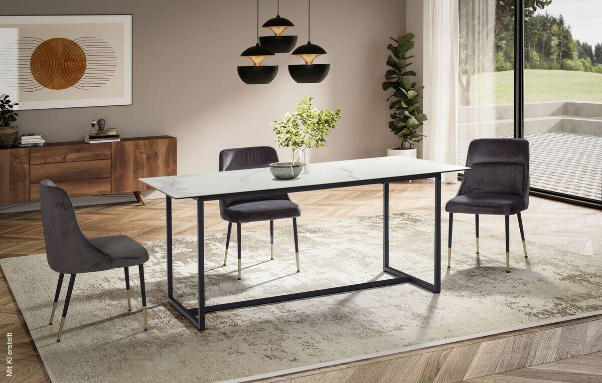 Esstisch weiß Marmor Optik B/H/T: ca. 180x76x90 cm