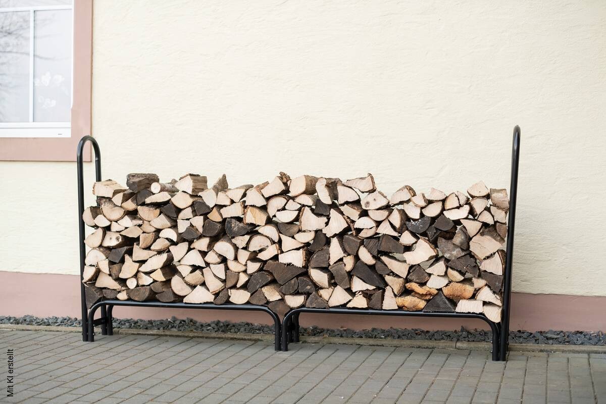 ShelterLogic Kaminholzregal schwarz B/H/L: ca. 244x118x25 cm
