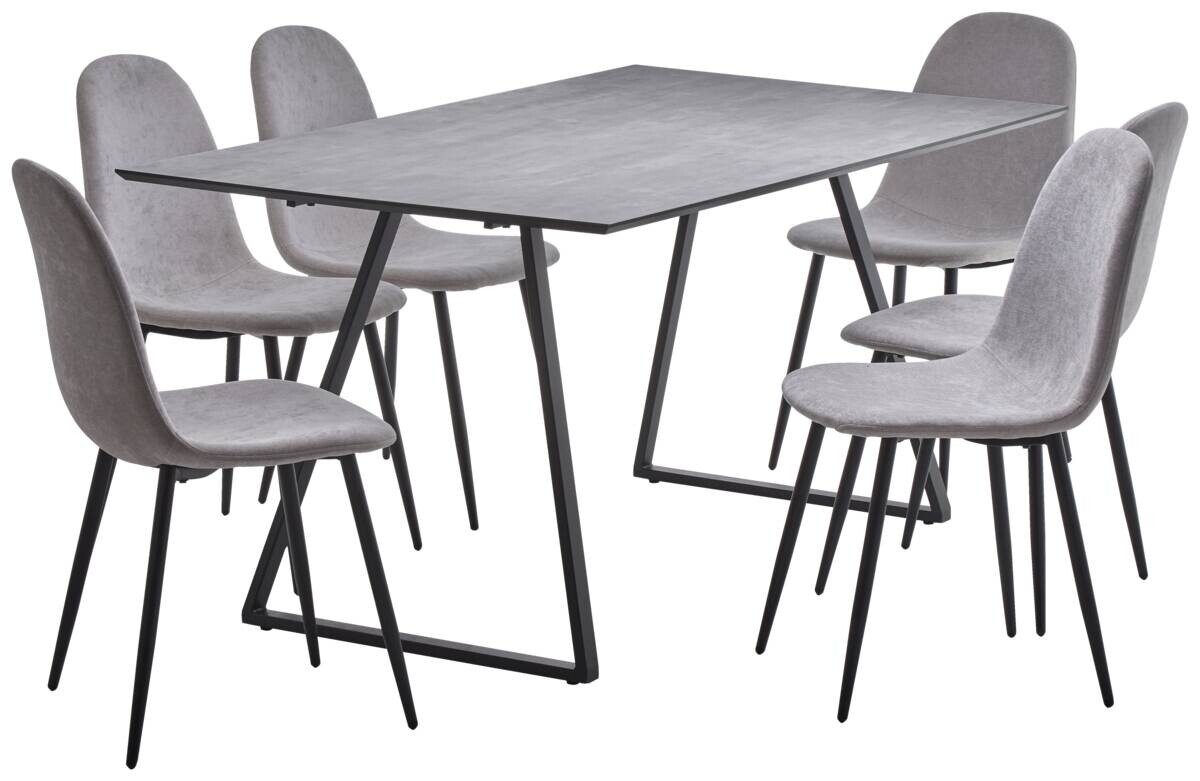 Tischgruppe Orlando Beton Optik grau B/H/T: ca. 160x75x90 cm