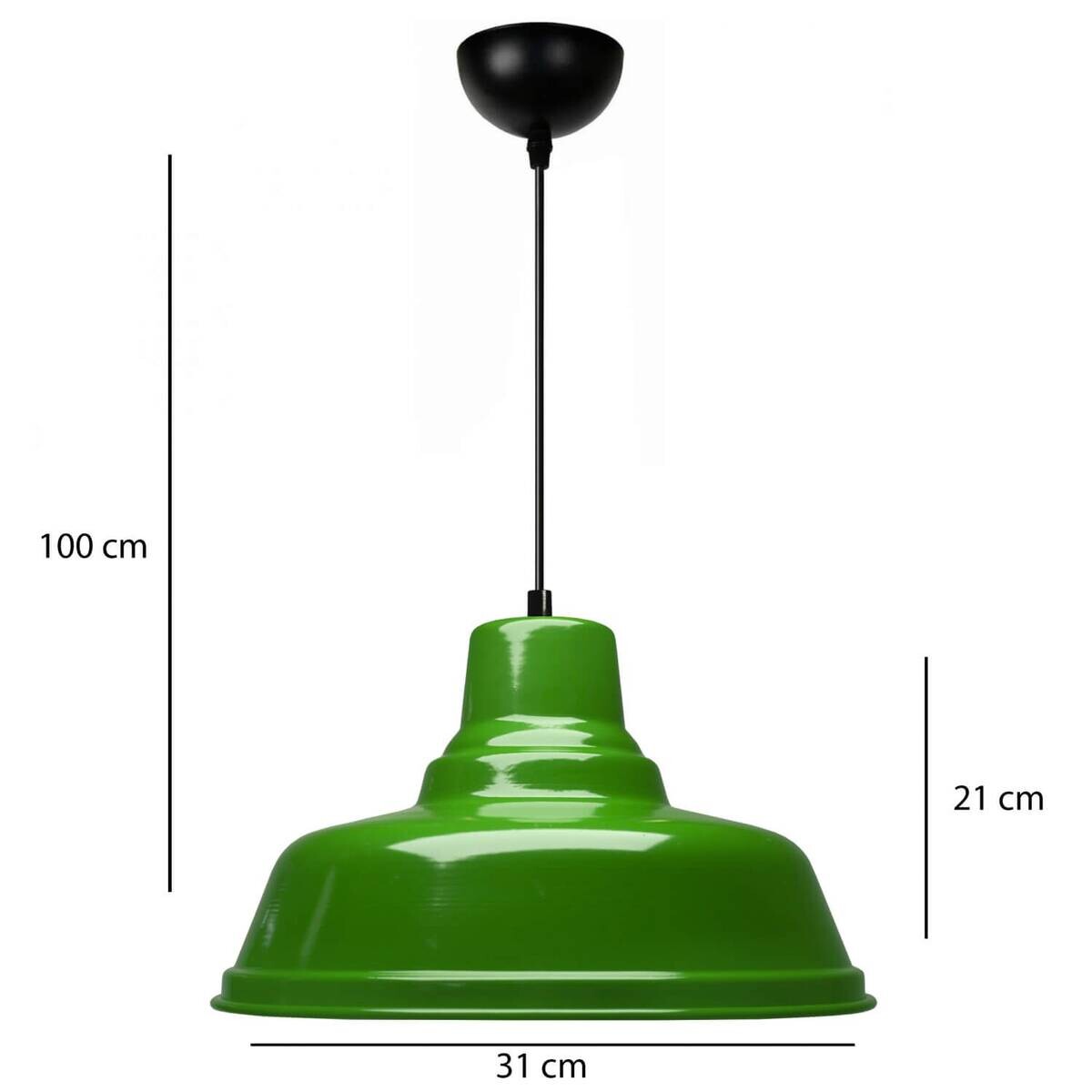 Opviq Pendelleuchte grün B/H/T: ca. 31x120x31 cm E27 1 Brennstellen