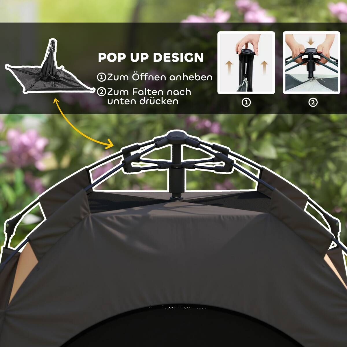 PawHut Haustierzelt braun Polyester B/H/L: ca. 120x106x120 cm