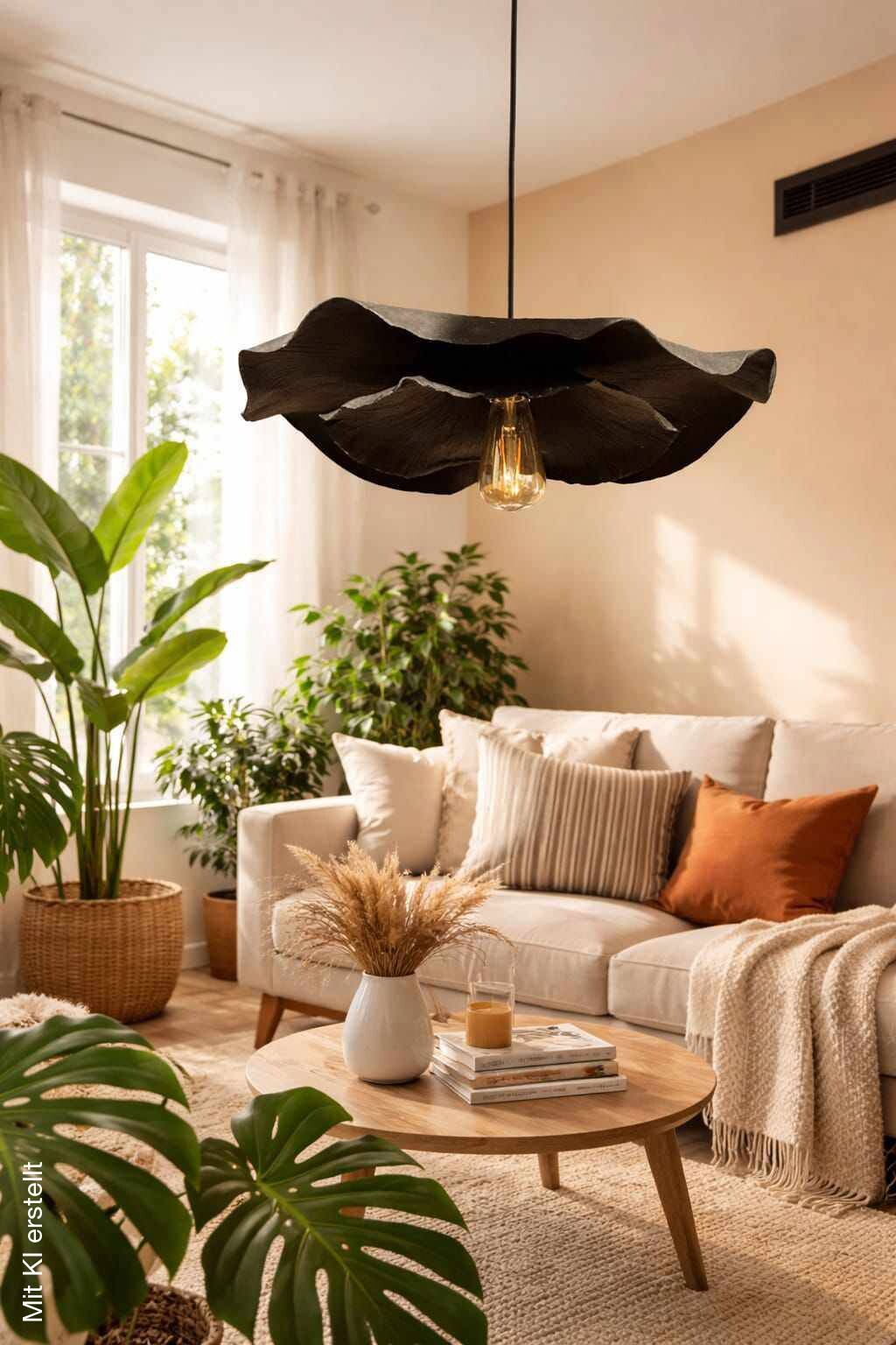 Opviq Pendelleuchte schwarz Kunststoff B/H/T/L/D: ca. 58x80x58x58x58 cm E27 1 Brennstellen