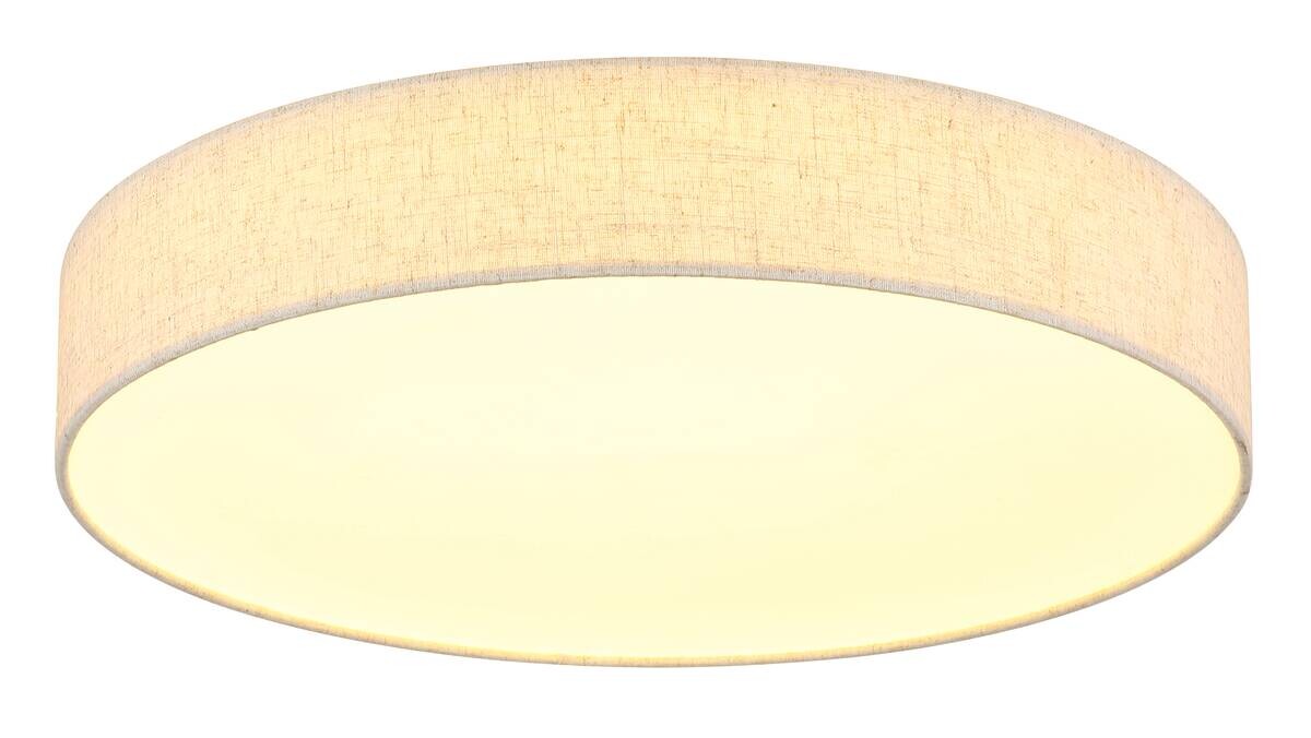 GLOBO LED-Deckenleuchte DELEON weiß Metall Leinen H/D: ca. 12,5x57,5 cm 1 Brennstellen