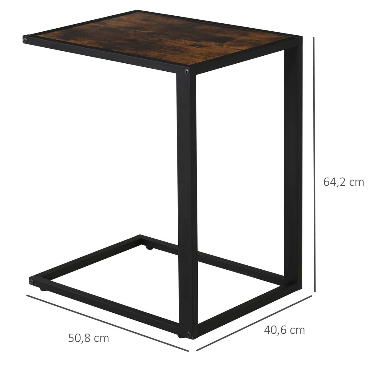 Beistelltisch 833-194BN braun schwarz B/H/T: ca. 40,6x64,2x50,8 cm