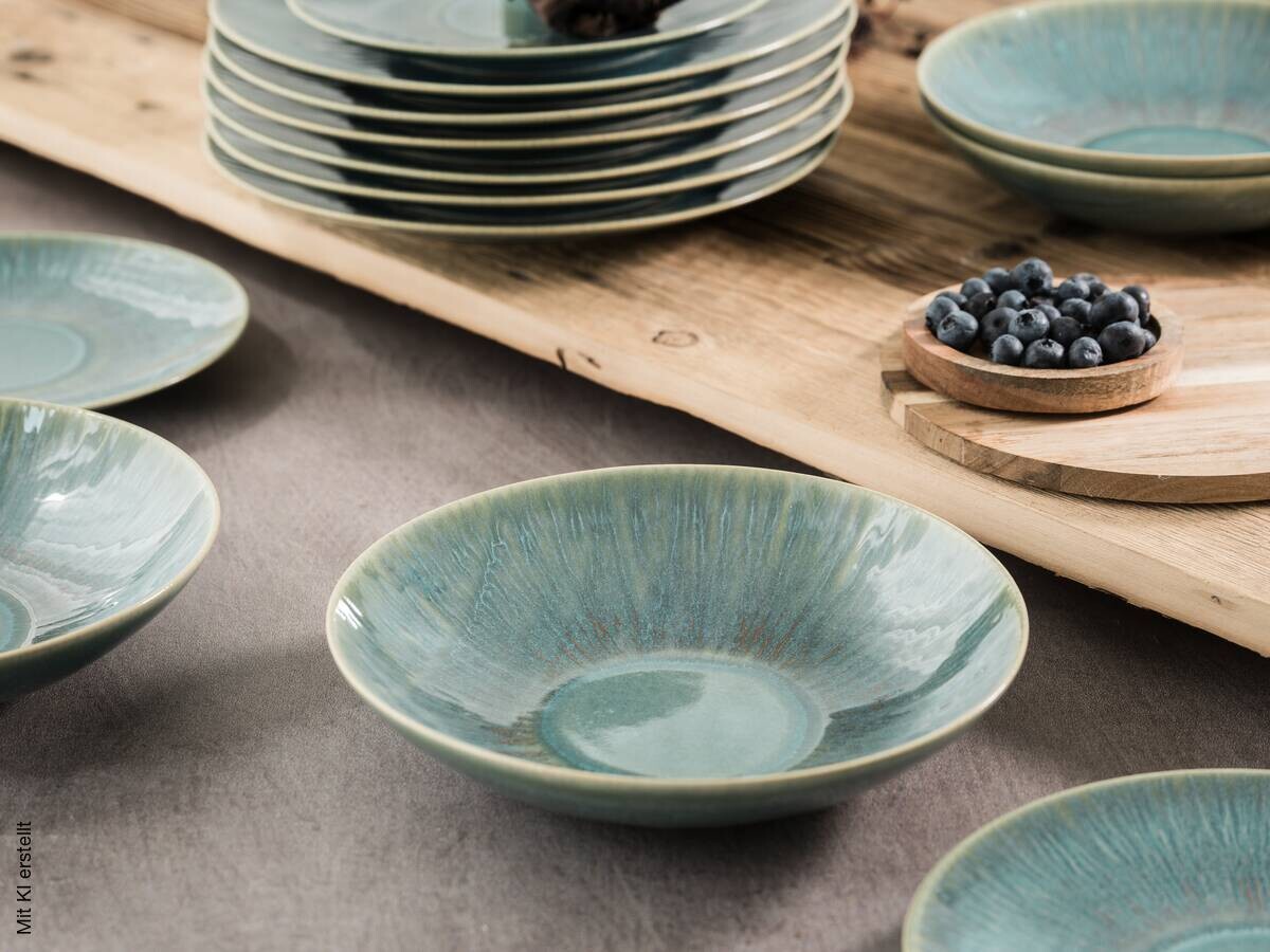 CreaTable Tafelservice Sea Breeze grün Steinzeug 18 tlg.