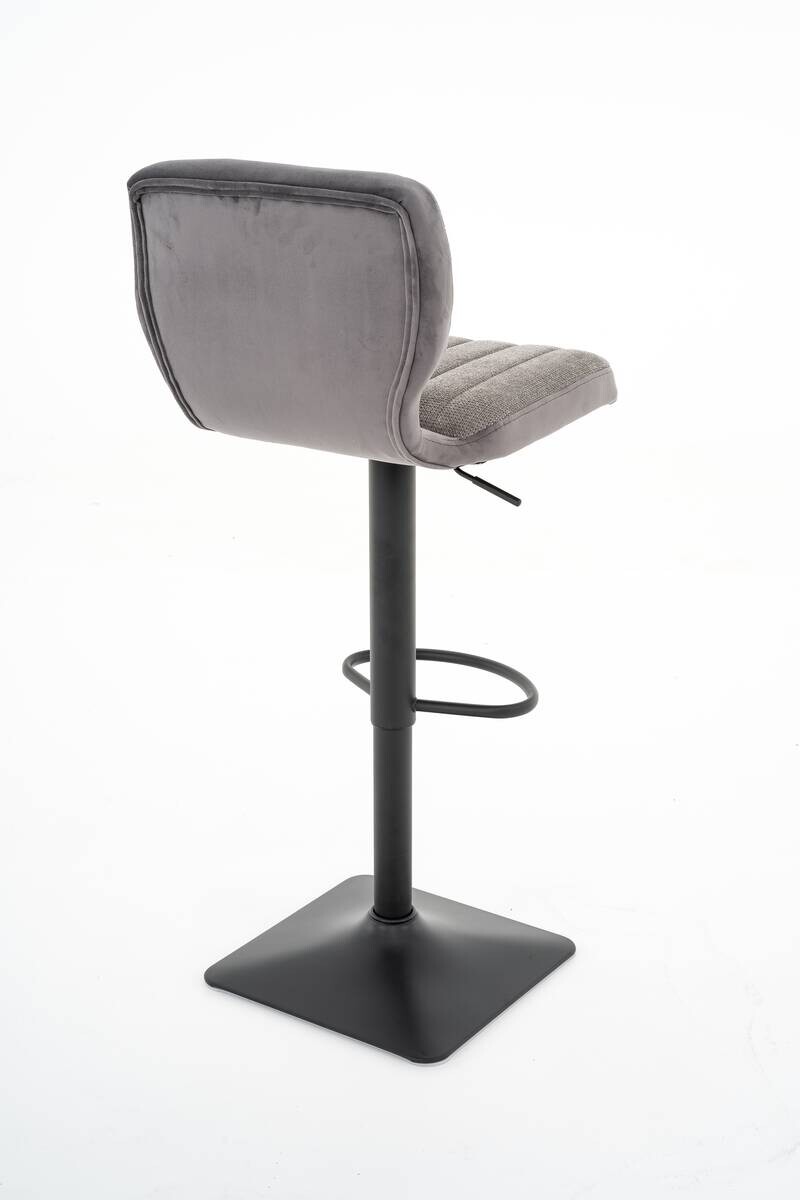 Barhocker FM-175-1 grau Microfaser Samt B/H/T: ca. 41x88x48 cm