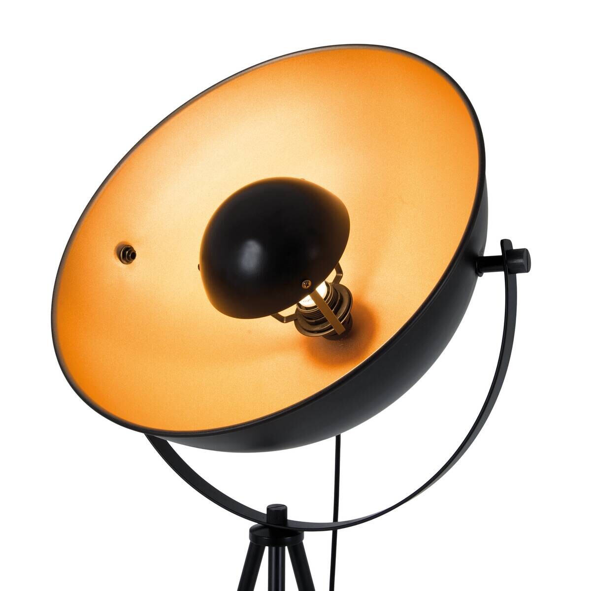 Näve Leuchten Stehlampe gold schwarz Metall B/H/T/D: ca. 55x150x55x55 cm E27 1 Brennstellen
