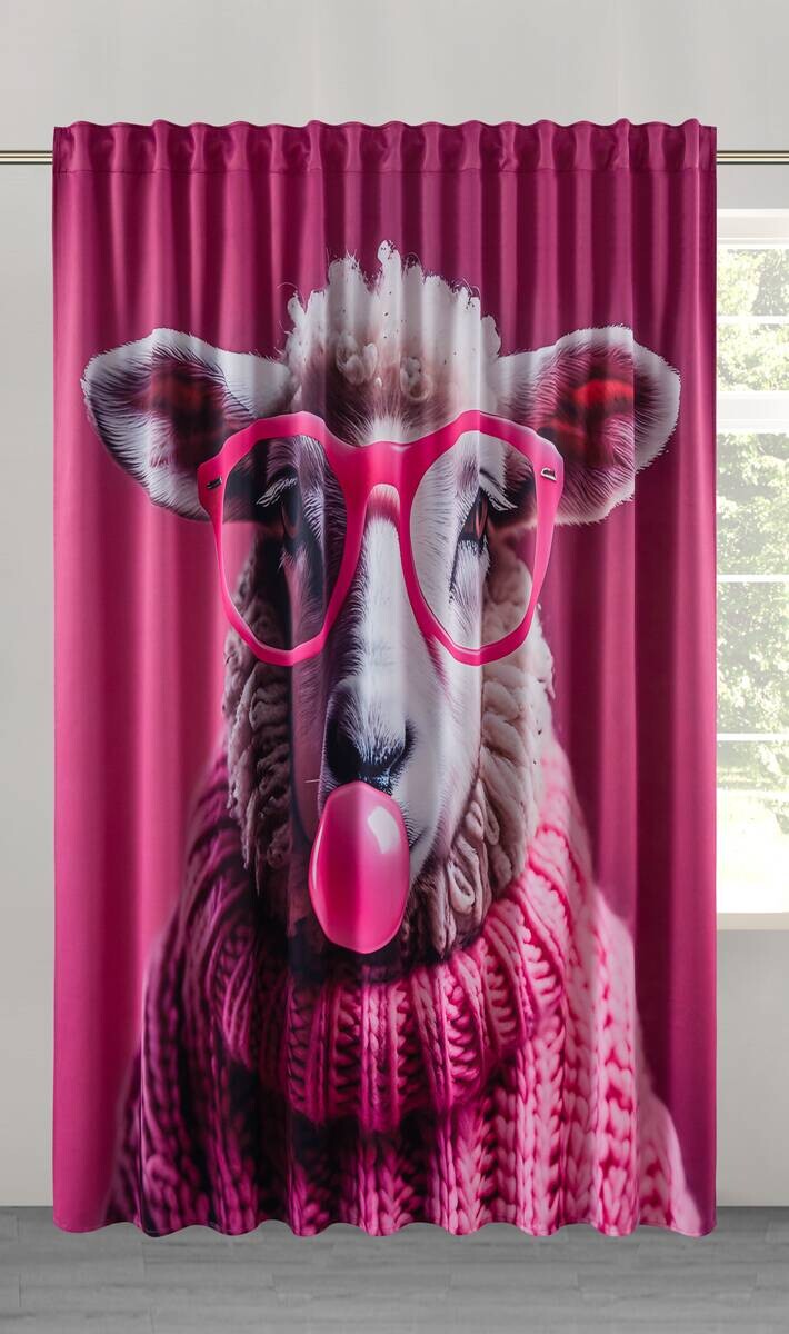 POCOline Verdunklungsvorhang Wolli-Brille pink B/L: ca. 250x245 cm