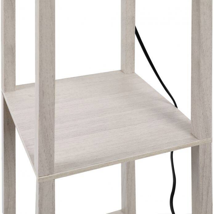 HOMCOM Stehlampe 833-623V90AK Eiche weiß Acryl Kunststoff B/H/L: ca. 26x160x26 cm E27 1 Brennstellen