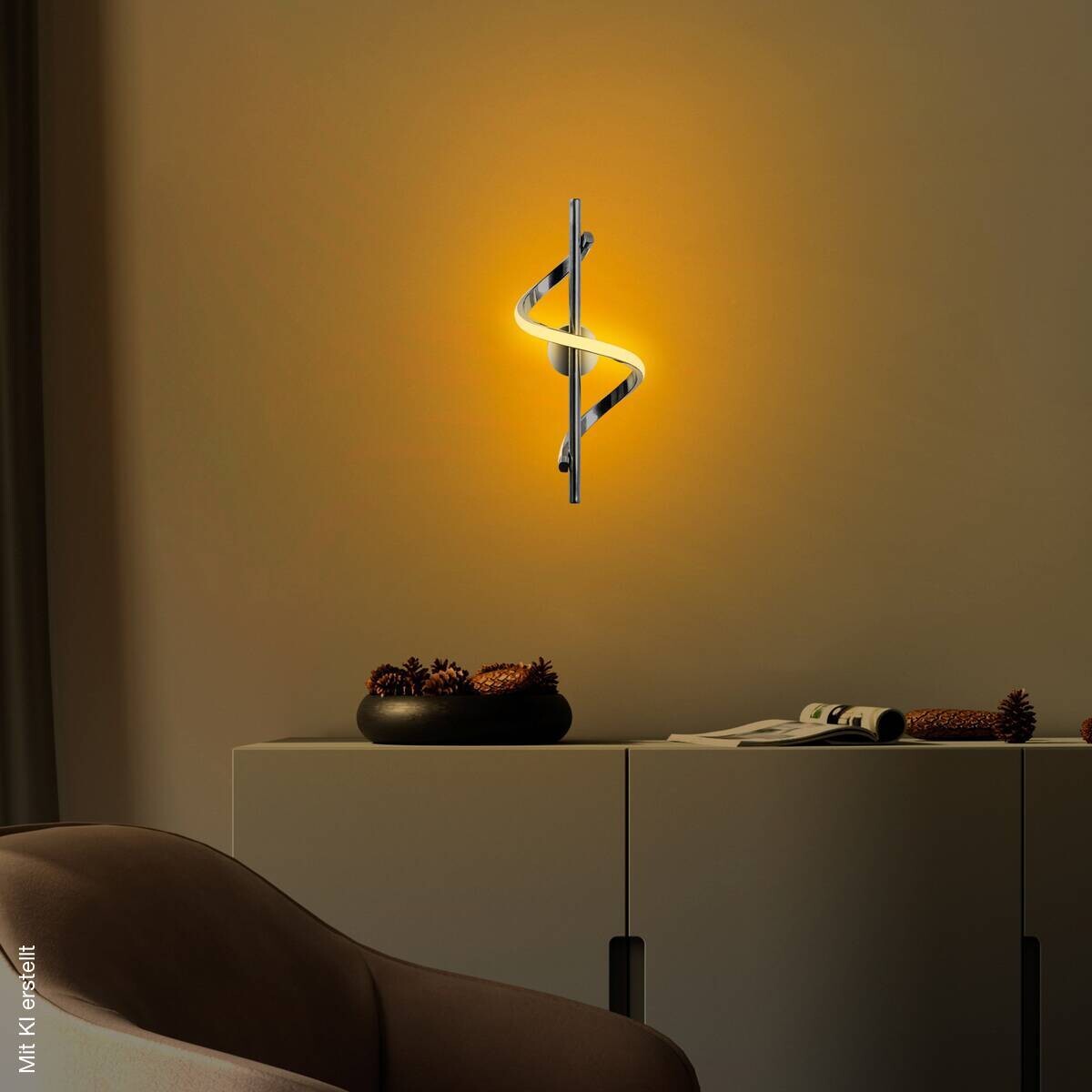 Opviq LED-Wandleuchte Chrom B/H/T: ca. 16x41x25 cm