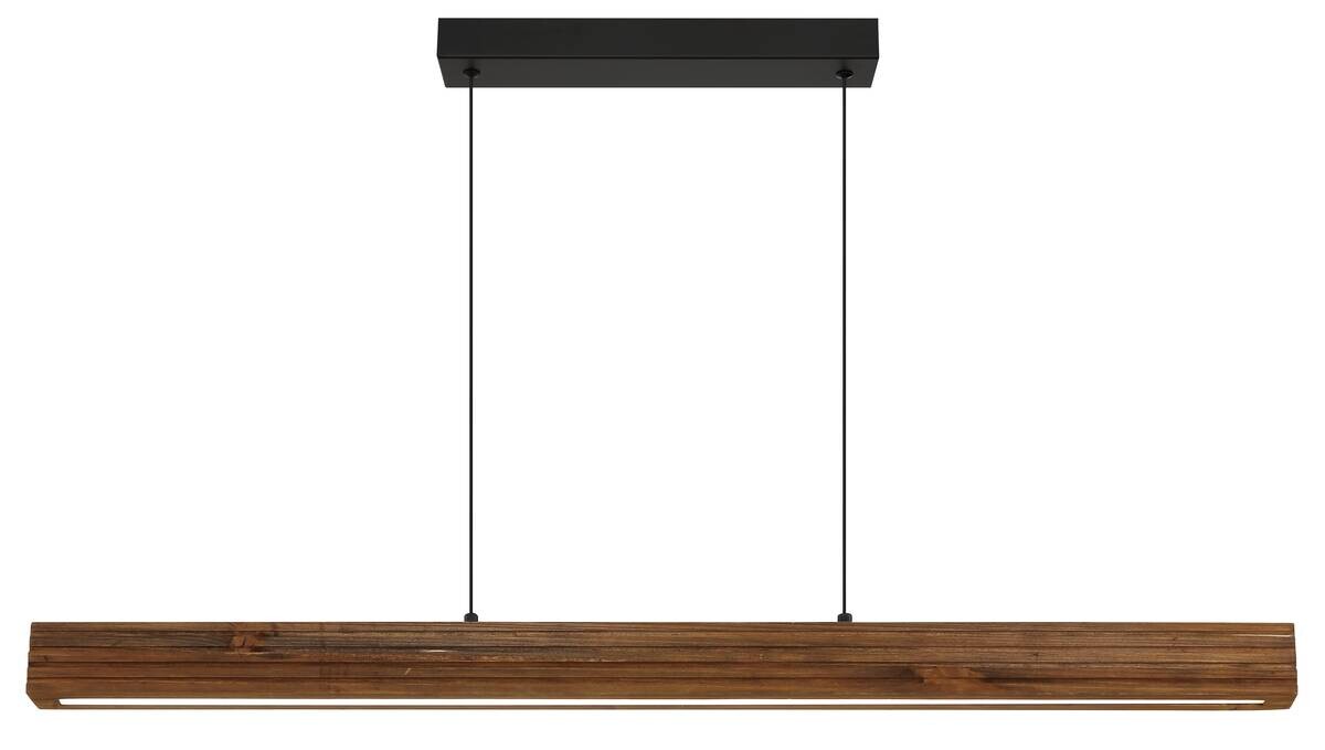 GLOBO LED-Pendelleuchte OAKRA schwarz Metall Holz B/H/T: ca. 6x120x1 cm 1 Brennstellen