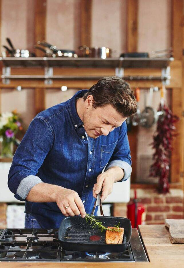 Tefal Grillpfanne Jamie Oliver silber Aluminium B/H/L: ca. 27x5,2x23 cm