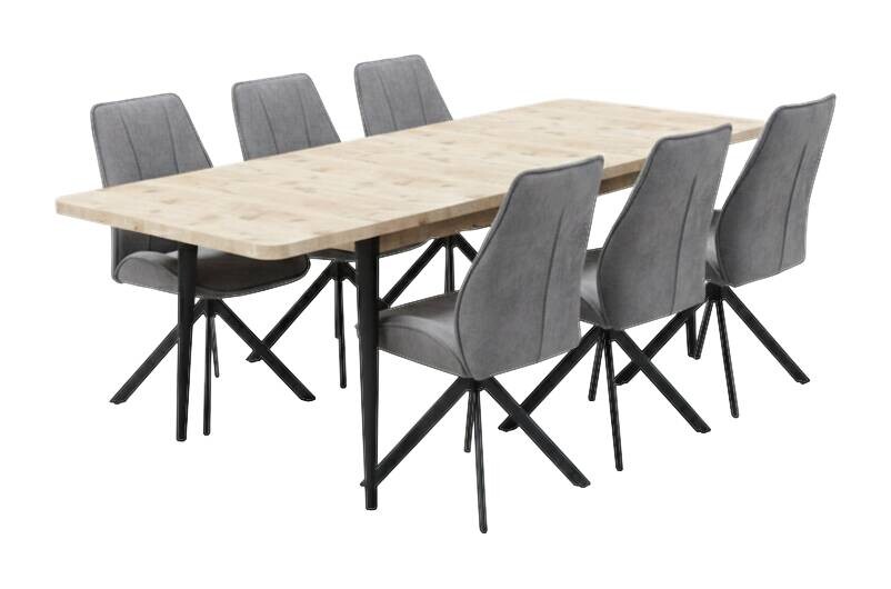 Drehstuhl Albany grau Microfaser B/H/T: ca. 47x95x62 cm