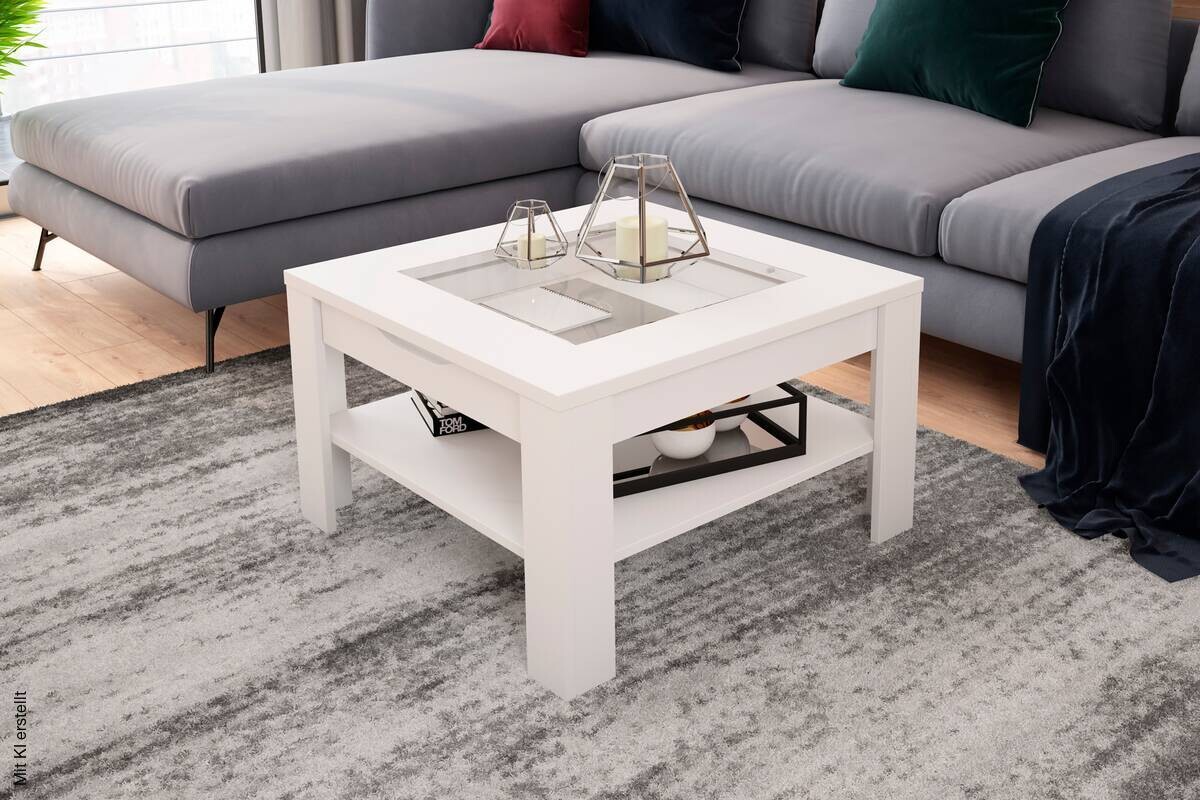 Couchtisch RALPH weiß B/H/T: ca. 67x43x67 cm