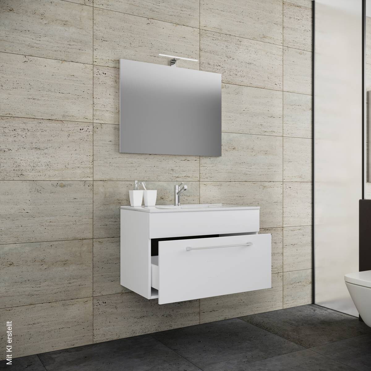 Waschplatz 3tlg-Badinos weiß B/H/T: ca. 60x50x46 cm
