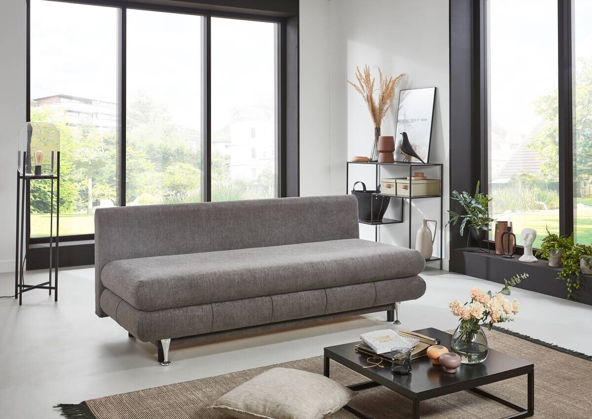 Schlafsofa Benfeld taupe Microfaser B/H/T: ca. 190x93x92 cm