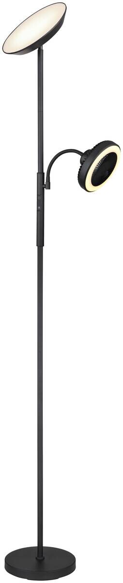 GLOBO Stehlampe mattschwarz Chrom Metall Kunststoff B/H/T: ca. 25x178x33,7 cm