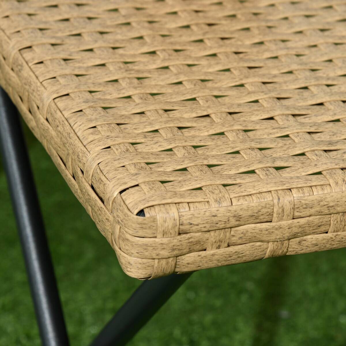Outsunny Balkontisch natur Polyrattan B/H/L: ca. 40x40x40 cm
