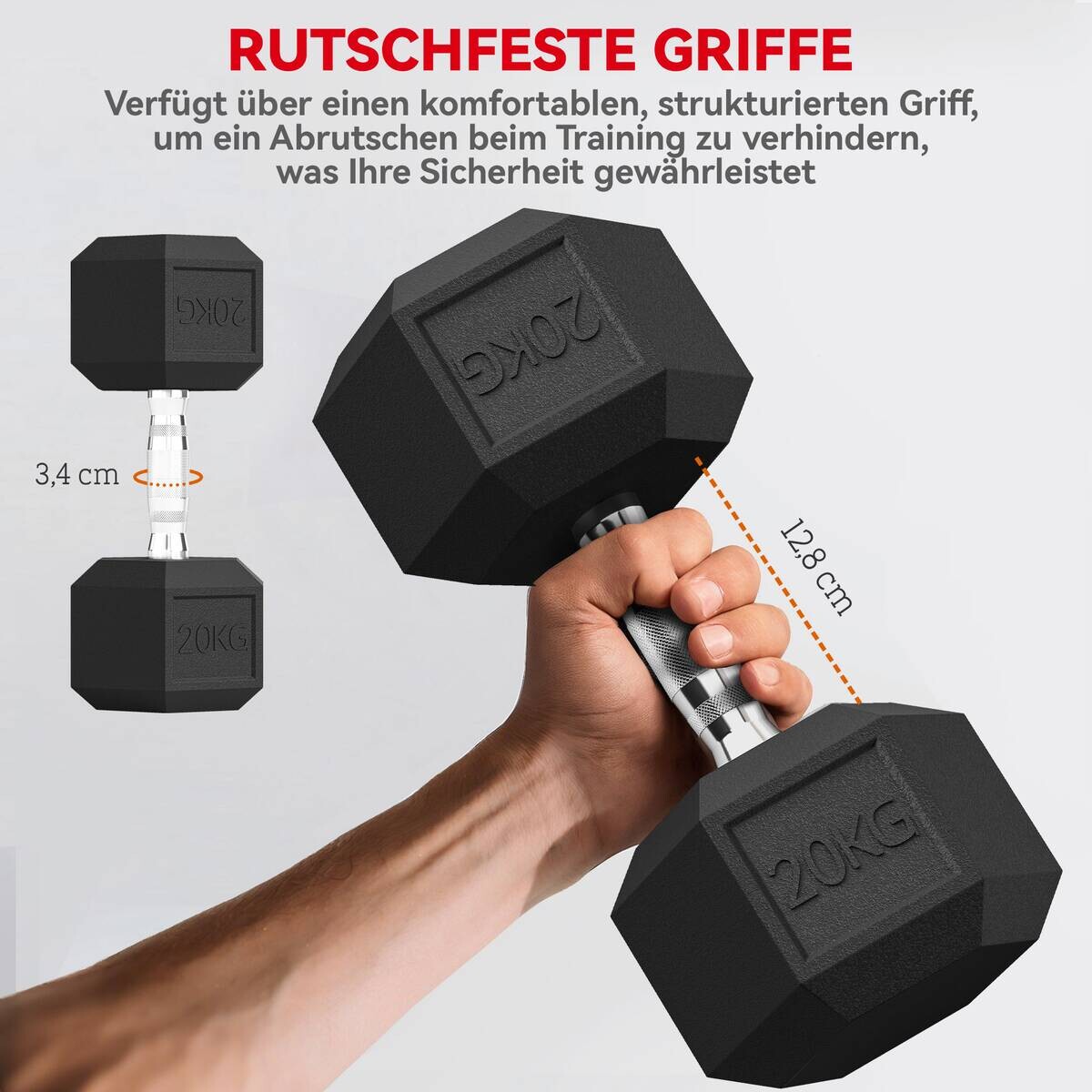 HOMCOM Gummi-Hantel schwarz Gummi B/H/L: ca. 16,6x35,6x16,6 cm