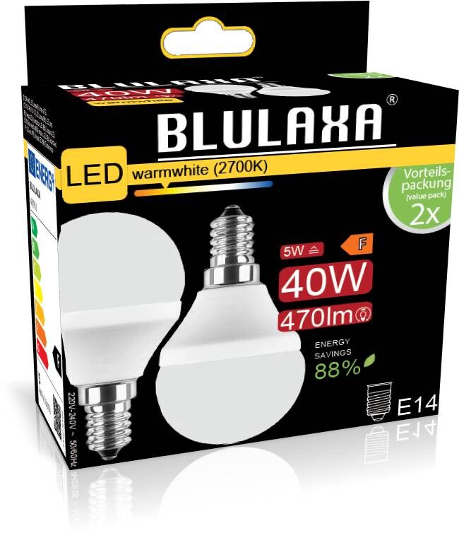 Blulaxa LED-Leuchtmittel 48951 2er Pack E14