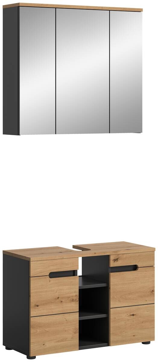 Badezimmer-Set Canu Basalt Eiche Artisan Nachbildung B/H/T: ca. 80x193x34 cm