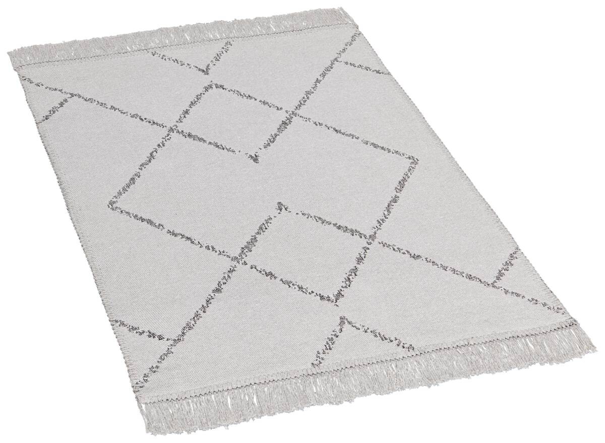 Teppich Boho Kilim grau B/L: ca. 60x90 cm