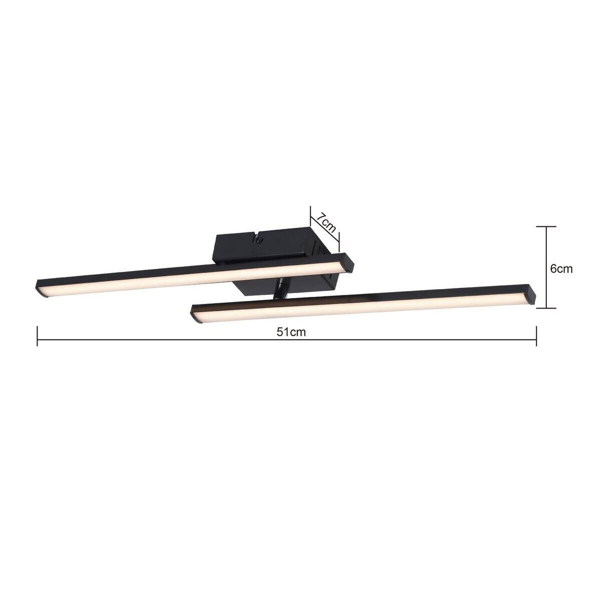 POCOline LED-Deckenleuchte Cleo II schwarz Kunststoff B/H/L: ca. 7x5,6x50 cm