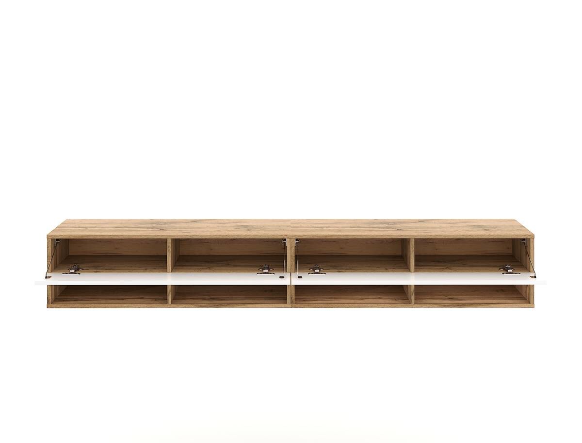 TV-Lowboard TV LOWBOARD DERBY 280 Eiche Wotan Nachbildung weiß glänzend B/H/T: ca. 280x32,5x31,5 cm