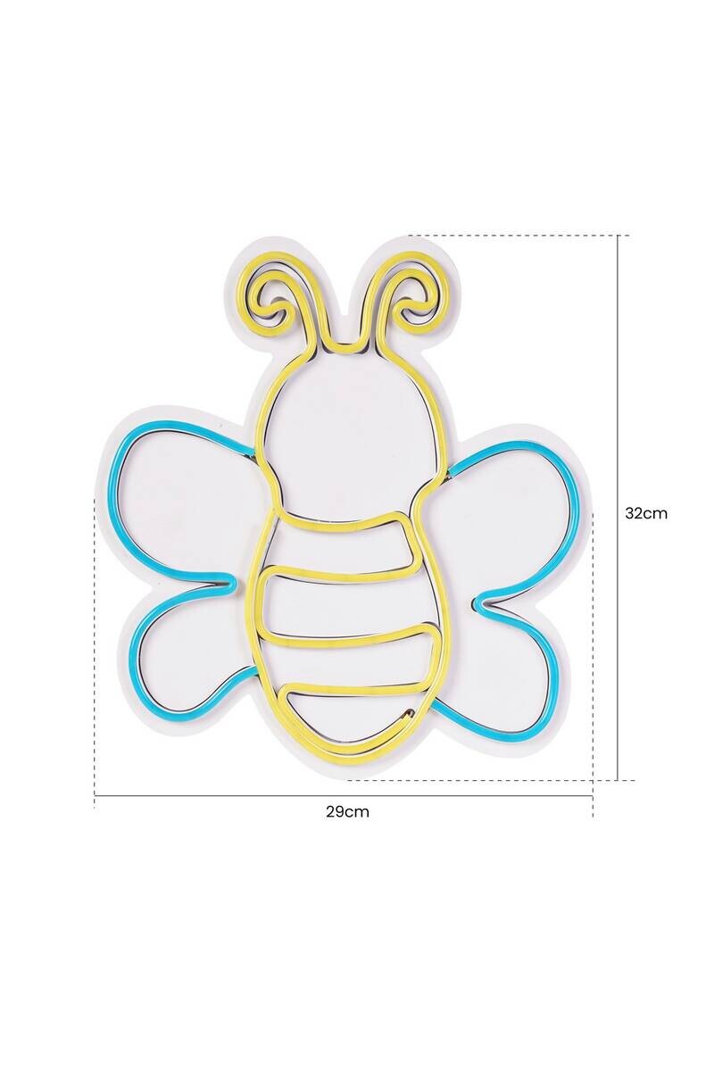 Opviq LED-Wandleuchte blau gelb PVC B/H/T/L: ca. 29x32x3x29 cm