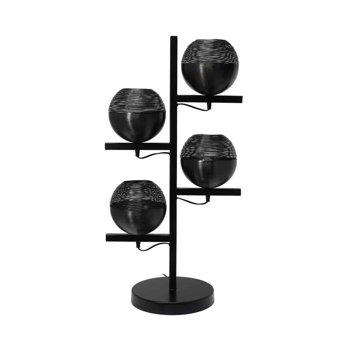 Kayoom Stehlampe schwarz Eisen B/H/L: ca. 39x92x31 cm E27 4 Brennstellen