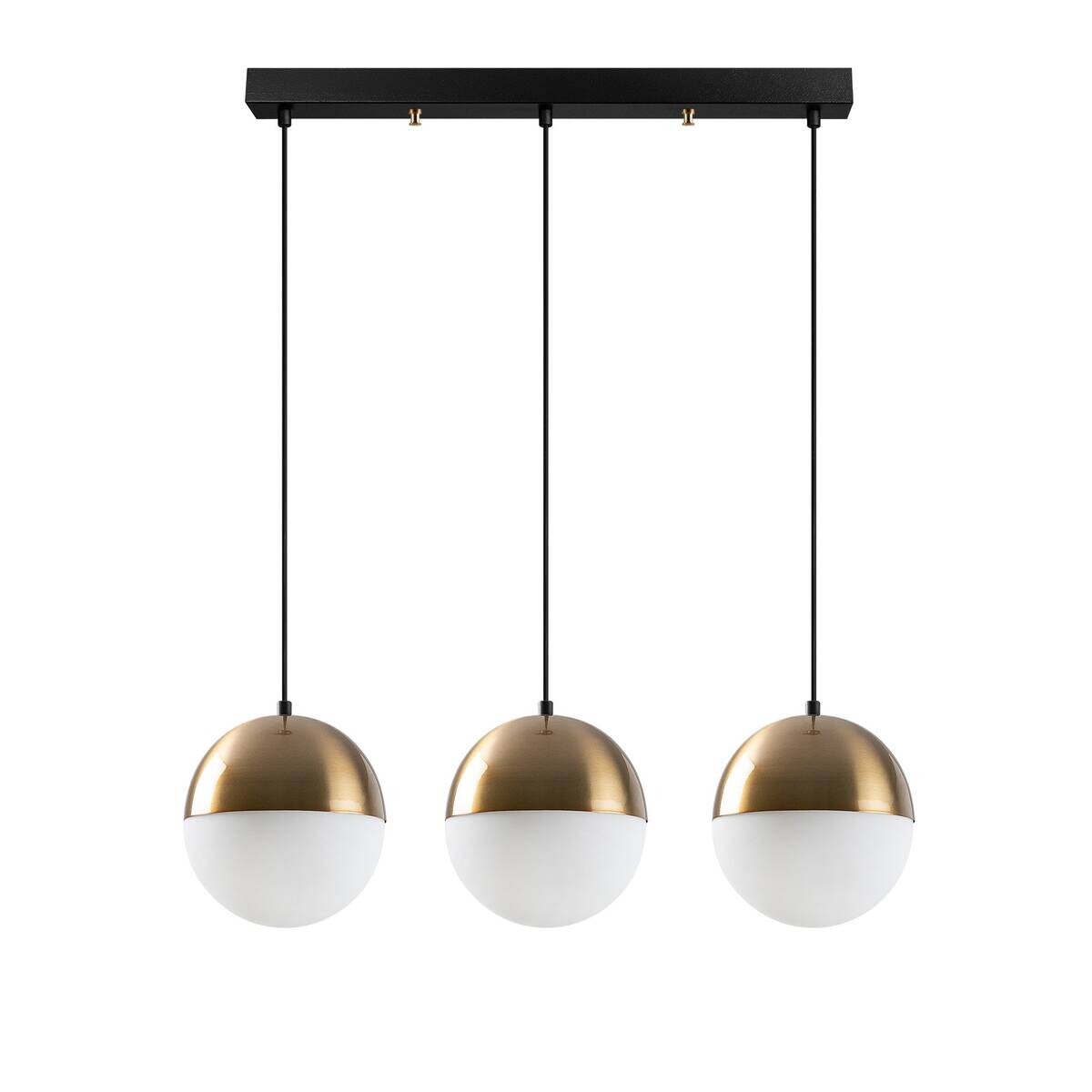 Opviq Pendelleuchte gold weiß B/H/T: ca. 70x111x20 cm E27 3 Brennstellen
