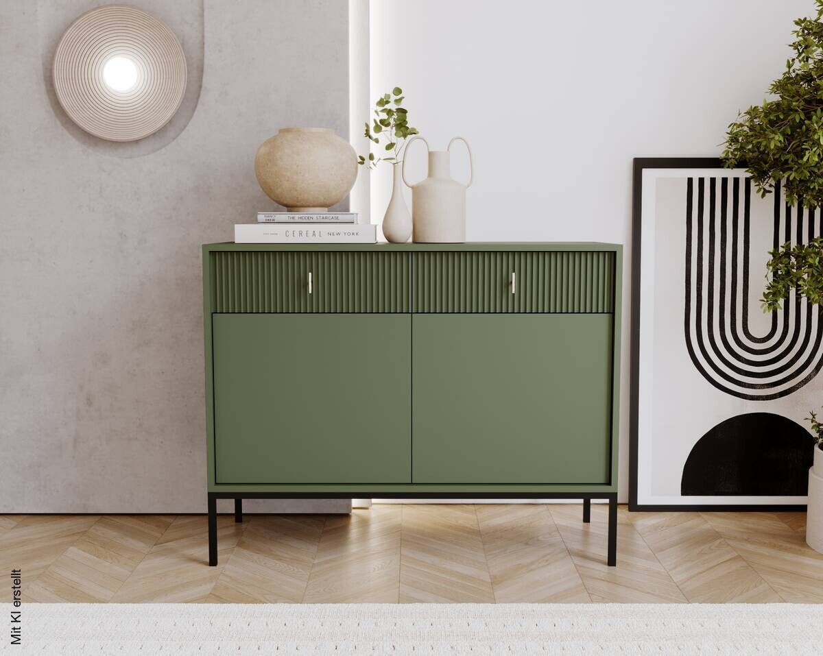 Kommode MAGGIORE grün dunkel B/H/T: ca. 104,2x82,5x39 cm