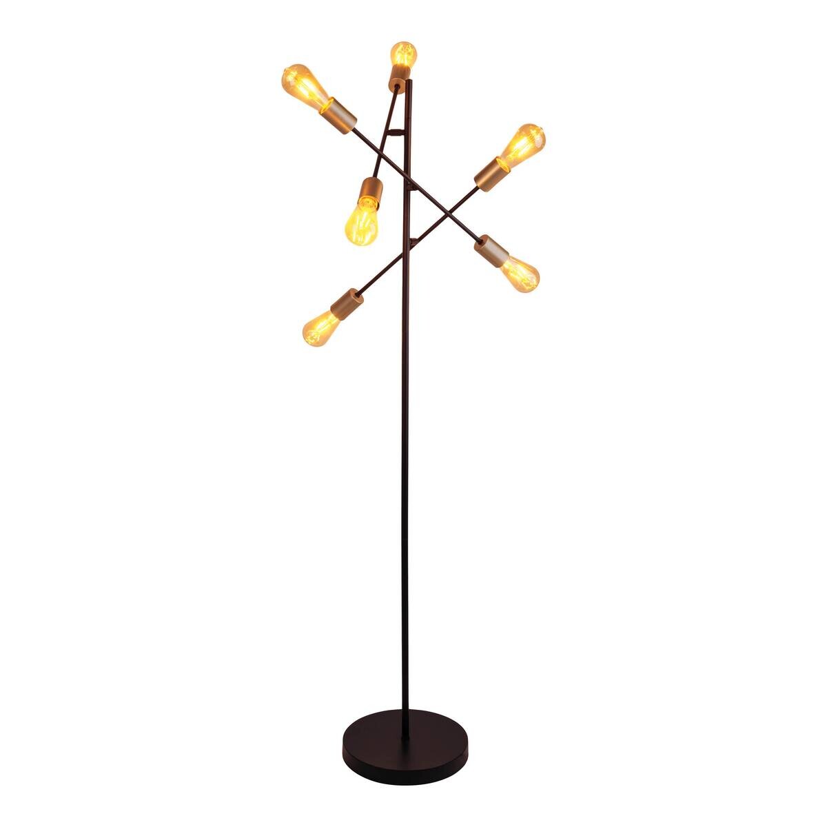 Näve Leuchten Stehlampe schwarz Metall B/H/T/D: ca. 49x150x49x49 cm E27 6 Brennstellen