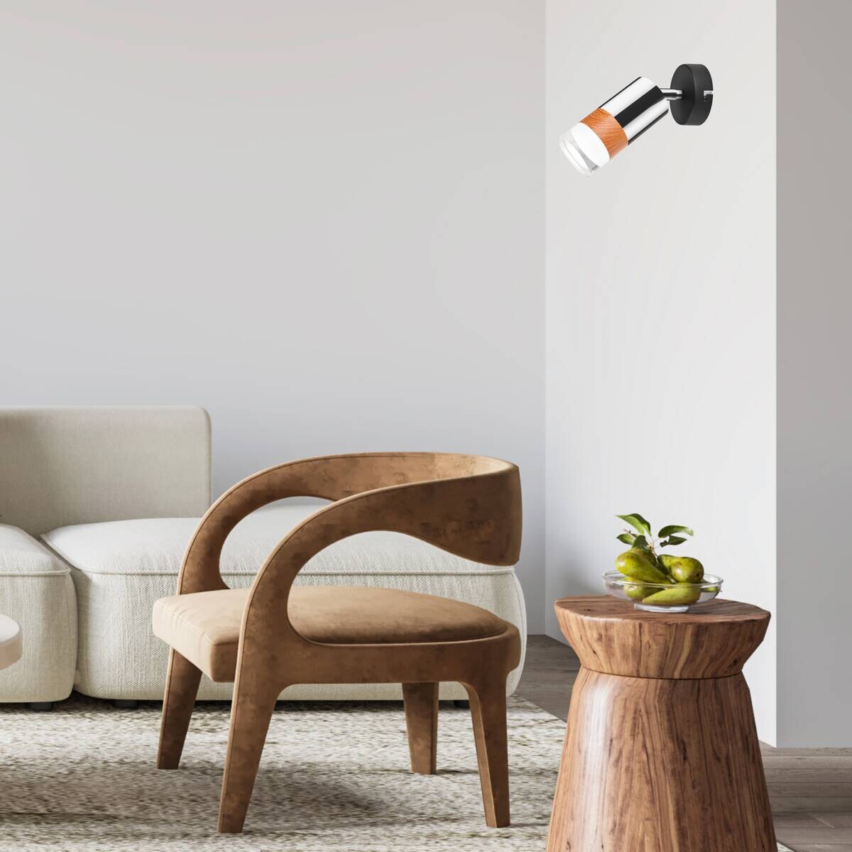 Lamkur Deckenleuchte Chrom Stahl Glas B/H/L: ca. 8x19x8 cm 1 Brennstellen