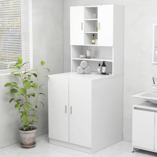 vidaXL Waschmaschinenschrank weiß B/H/T: ca. 71x181,5x71,5 cm