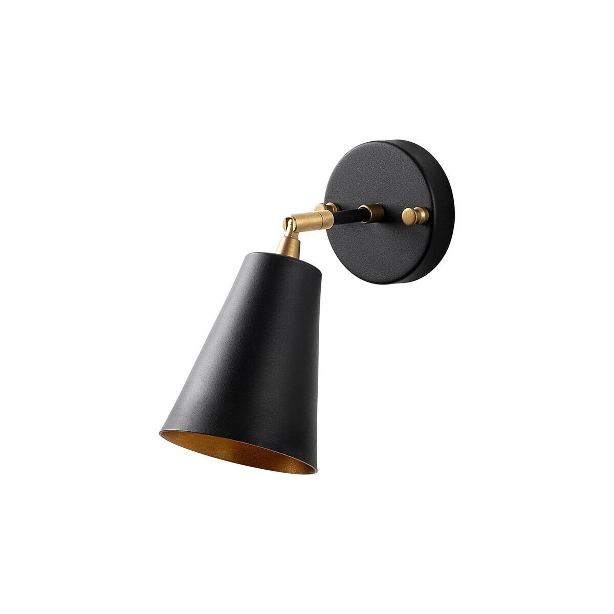 Opviq Wandleuchte Evander gold schwarz Metall Glas B/H/T/L/D: ca. 26x21x26x10x10 cm E27 1 Brennstellen