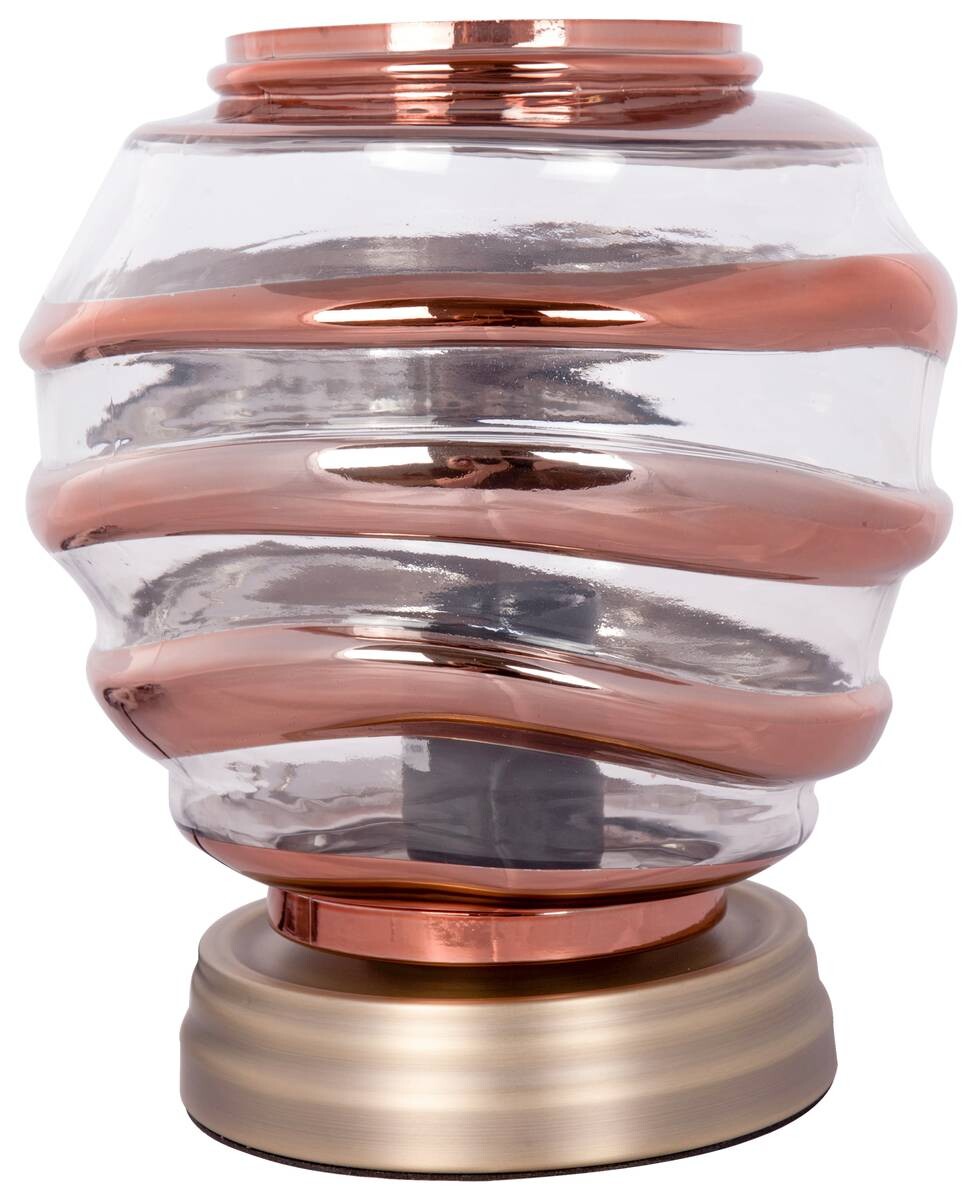 Kayoom Tischleuchte Aladin III 720 Kupfer champagner Glas Kupfer B/H: ca. 22x22 cm E27 1 Brennstellen