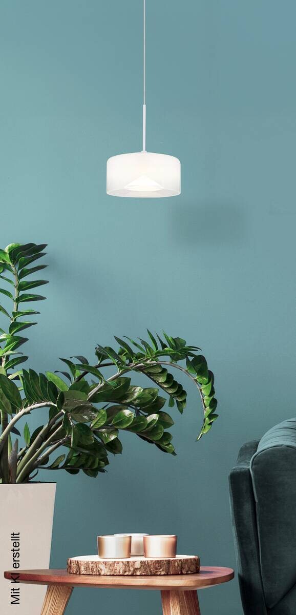 GLOBO Pendelleuchte weiß Opal Metall Glas H/D: ca. 150x15 cm 1 Brennstellen