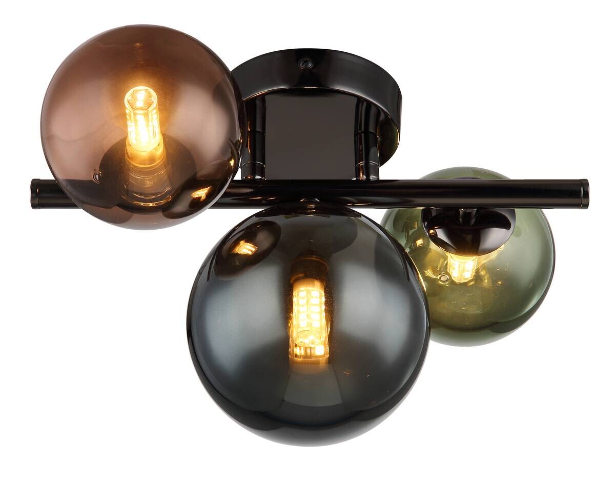GLOBO LED-Deckenleuchte Riha bunt grau Glas Metall B/H/L: ca. 21x19x28 cm
