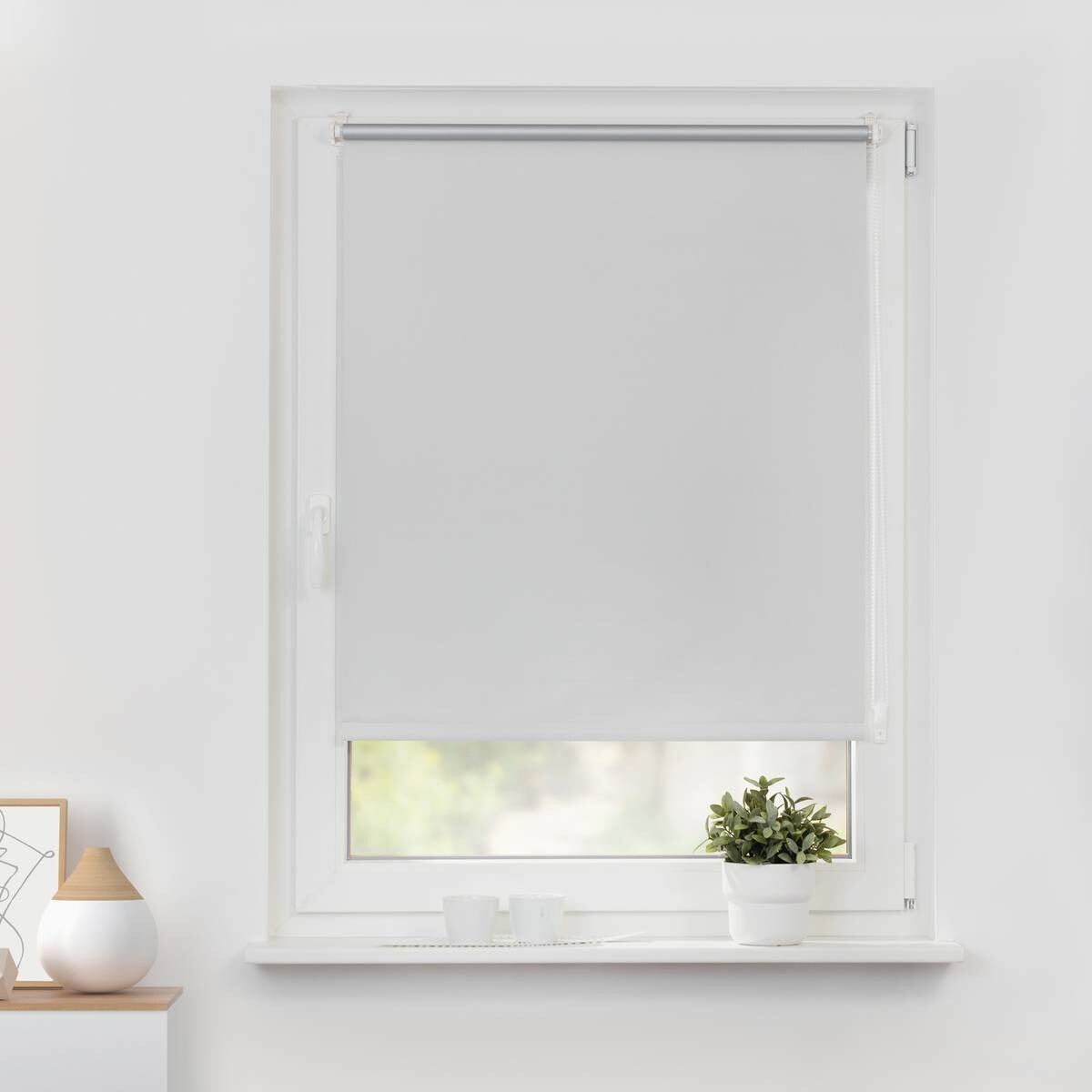 LICHTBLICK Thermo Klebe-/Klemmrollo Verdunklungsqualität weiß B/L: ca. 45x150 cm